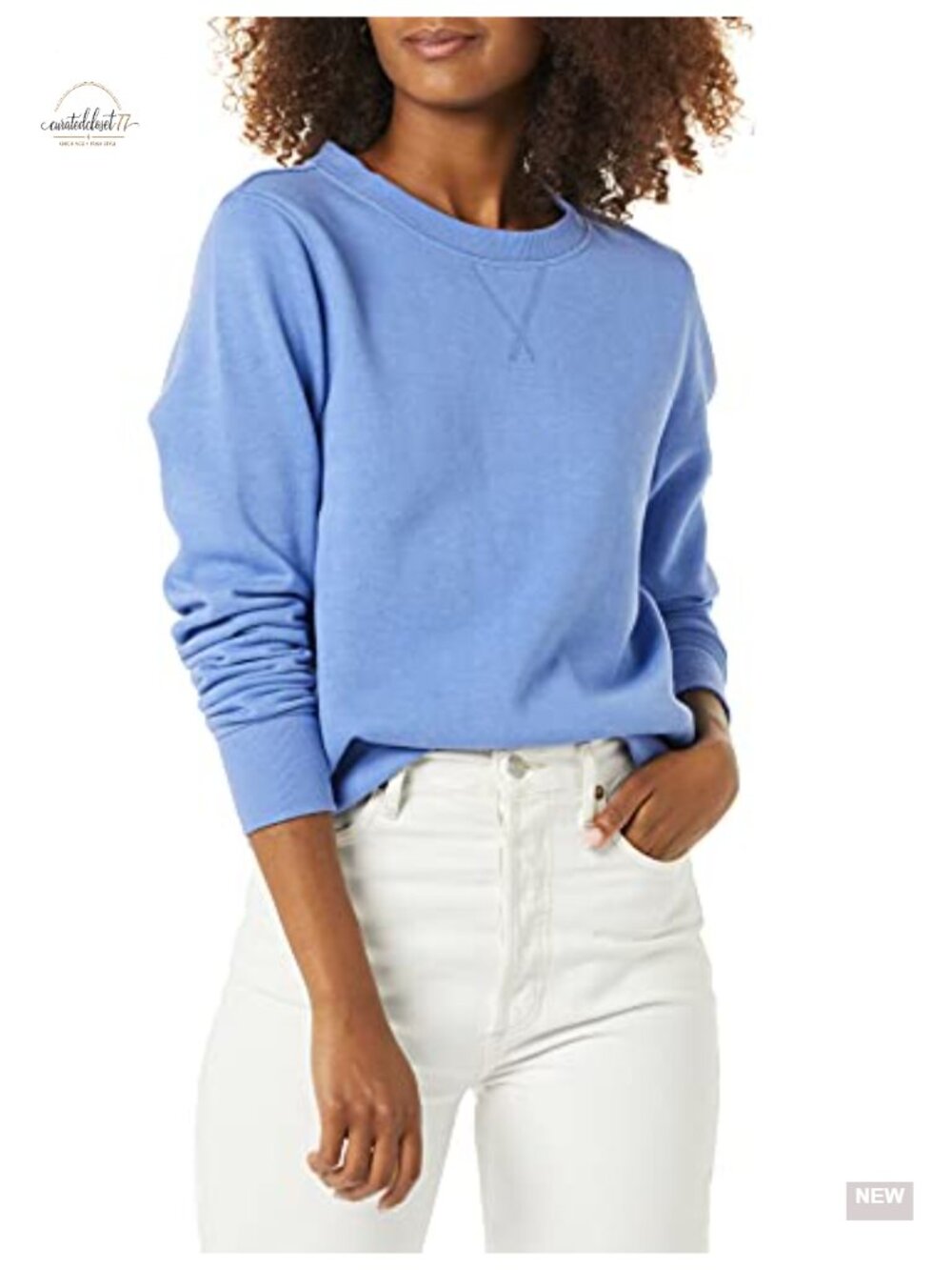 Women's Fleece Crewneck Long Sleeve Pullover Sweatshirt Active Lounge